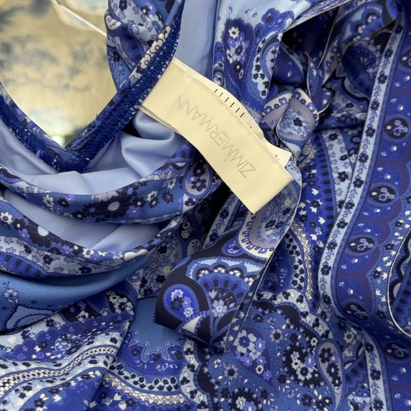 🆕 ZIMMERMANN 🧿 NWOT Wrap-Effect Paisley Print 1PC Swimsuit, Purple, Sz US 2/4 - Picture 14 of 16